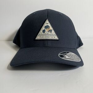 Travis Mathew Hat Snapback Dark Tide  Golf Beach Blue Flex fit Tech 1 -10